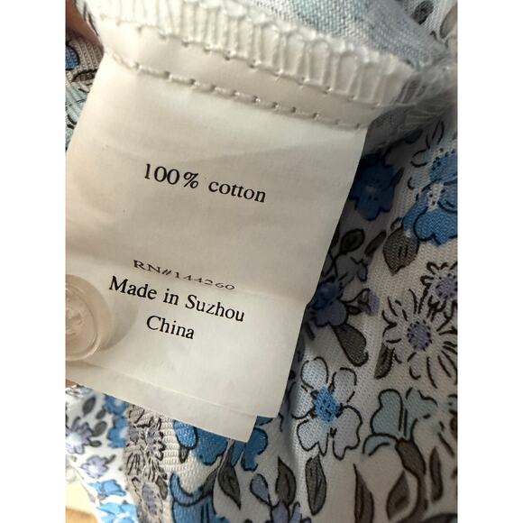 Nordstrom Petite Plume Fleur Dazur Chloe Floral Nightgown S 100% Cotton Floral - Picture 6 of 11